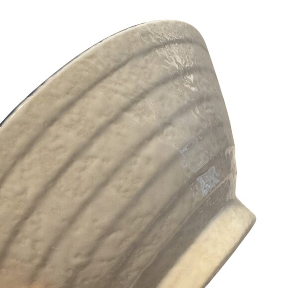 Blue Floral Ceramic Footed White Rice Bowl Matcha Chawan Tea Ceremonial Vessel - Picture 10 of 10